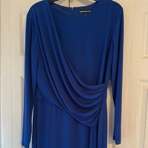American Living Blue Asymmetrical Sheath Cocktail Dress
